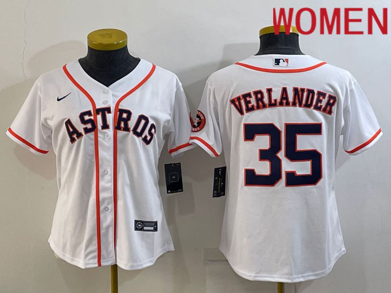 Women Houston Astros #35 Verlander White Game Nike 2022 MLB Jerseys